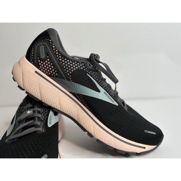 Brooks Ghost 14 Womens 7 B Black Pink Cushion Neutral Running Shoes 1203561B026 - Picture 8 of 16
